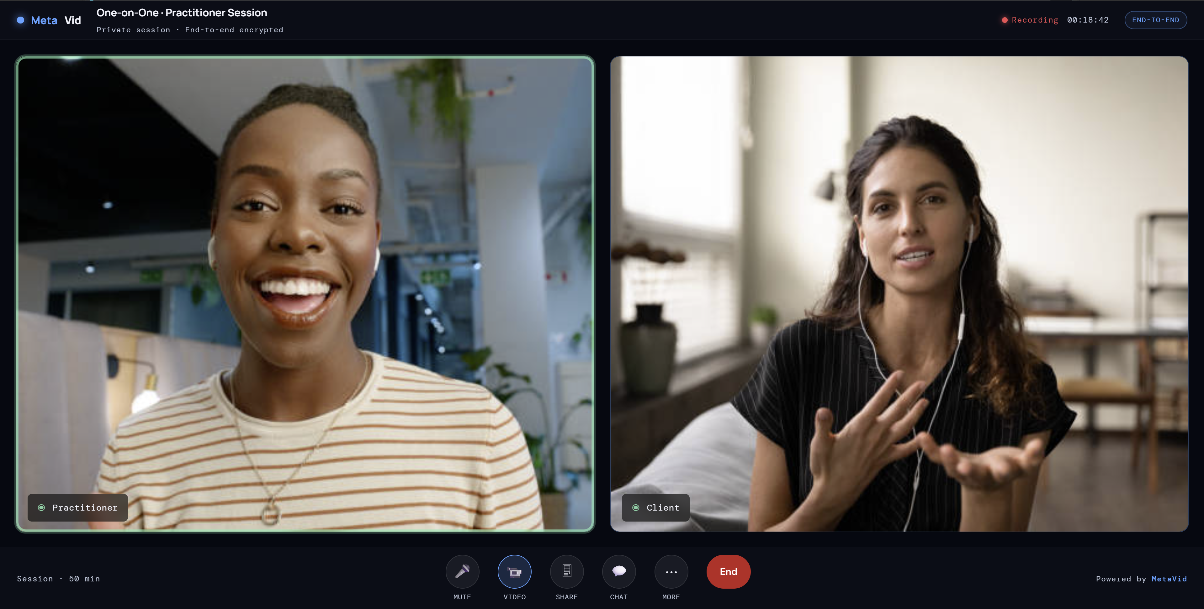 Soliton video call, a one-on-one session on MetaDock